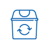 pittogramma del cestino dei rifiuti con il simbolo del riciclo